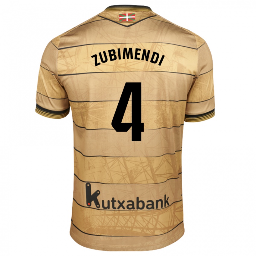 Homem Camisola Martin Zubimendi #4 Castanho Alternativa 2024/25 Camisa