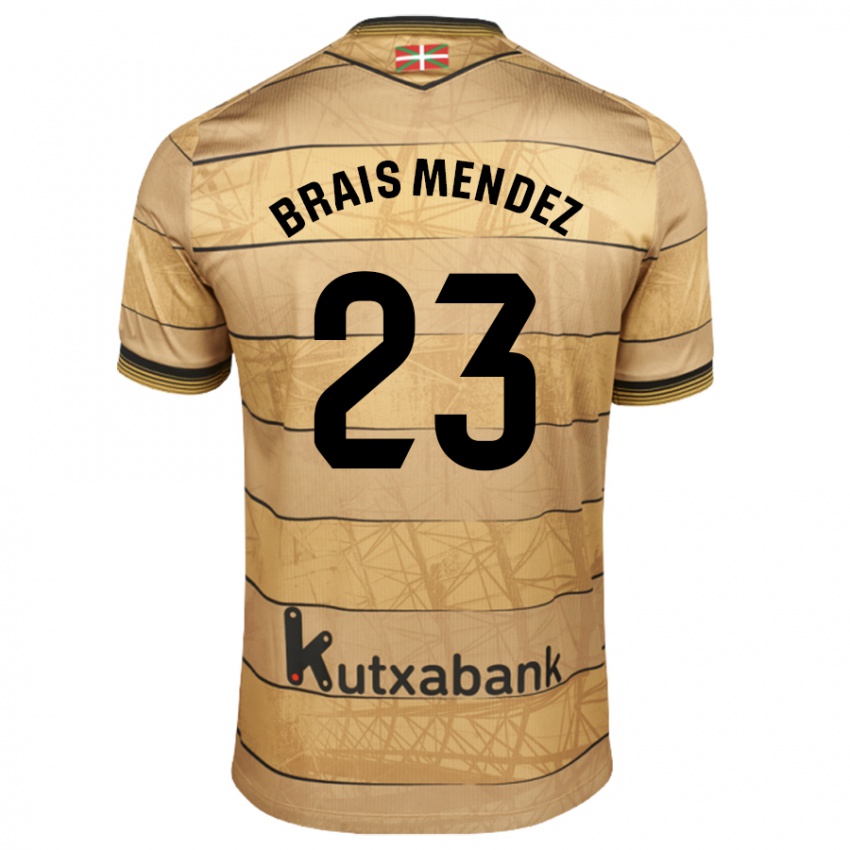 Homem Camisola Brais Mendez #23 Castanho Alternativa 2024/25 Camisa