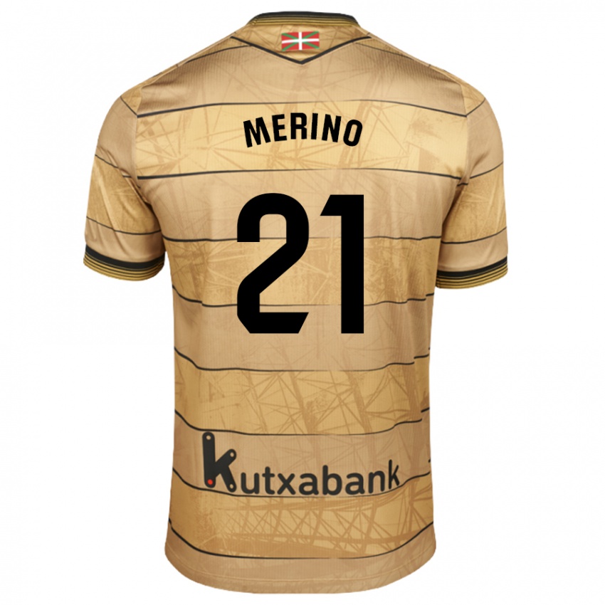 Homem Camisola Jon Merino #21 Castanho Alternativa 2024/25 Camisa