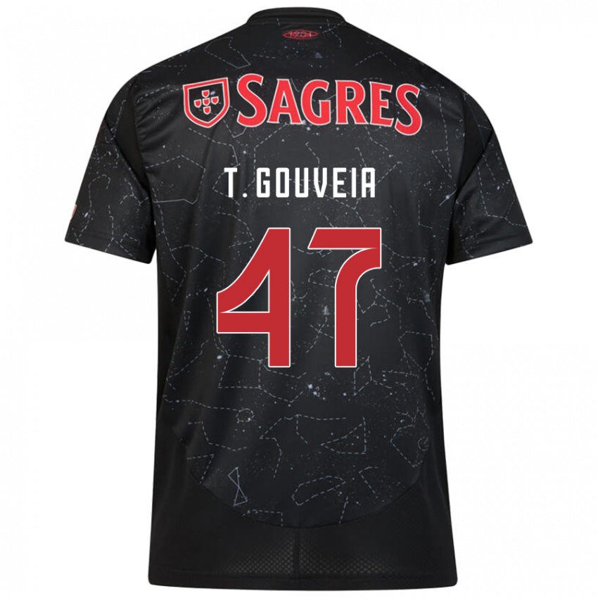 Homem Camisola Tiago Gouveia #47 Vermelho Preto Alternativa 2024/25 Camisa