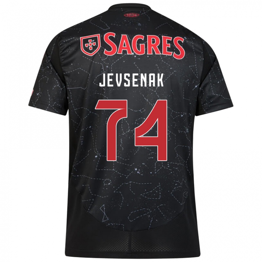 Homem Camisola Zan Jevsenak #74 Vermelho Preto Alternativa 2024/25 Camisa