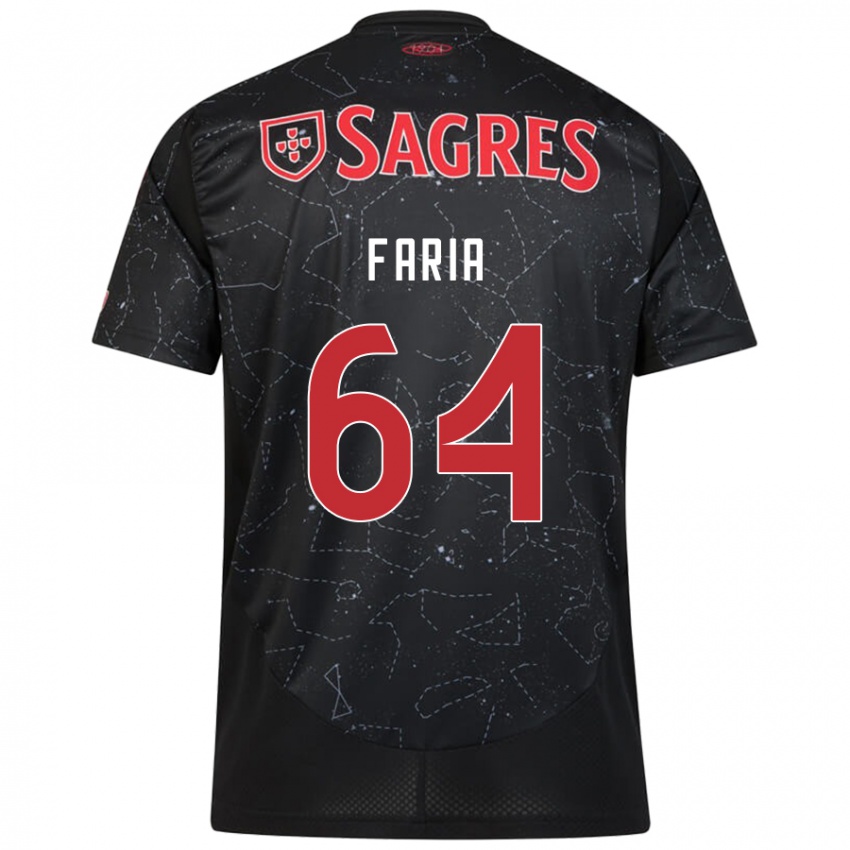 Homem Camisola Hugo Faria #64 Vermelho Preto Alternativa 2024/25 Camisa