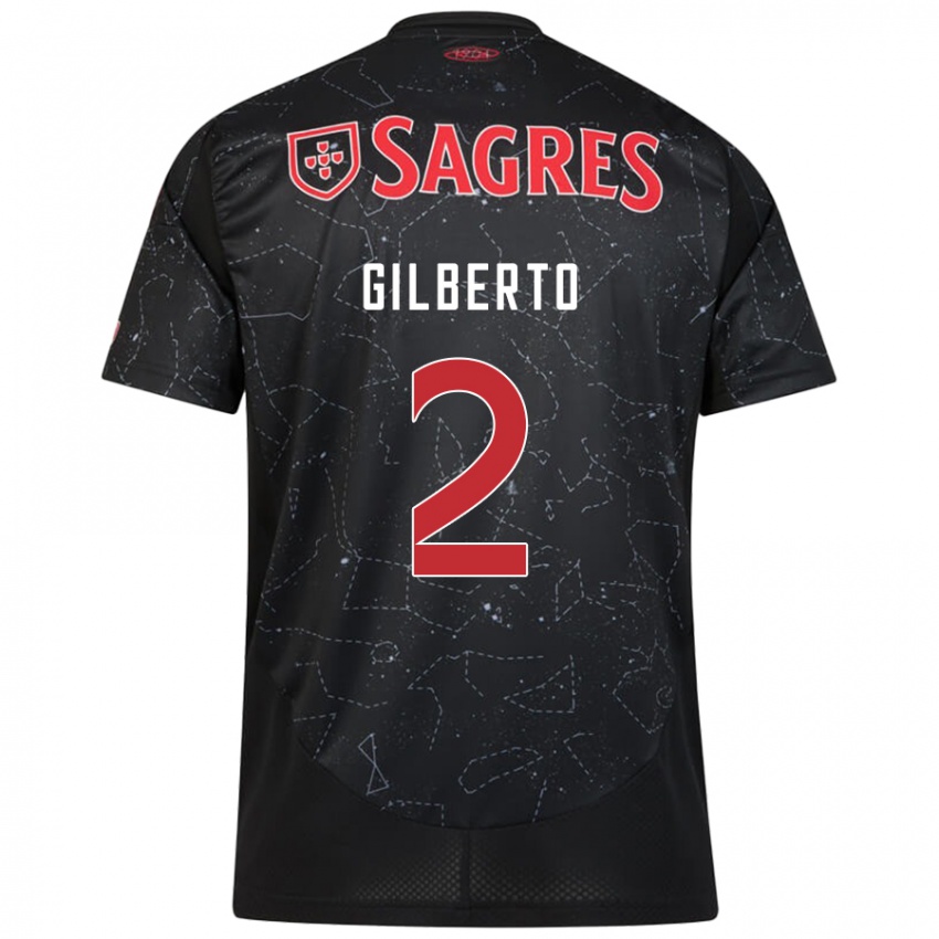 Homem Camisola Gilberto #2 Vermelho Preto Alternativa 2024/25 Camisa