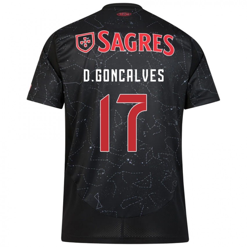 Homem Camisola Diogo Goncalves #17 Vermelho Preto Alternativa 2024/25 Camisa