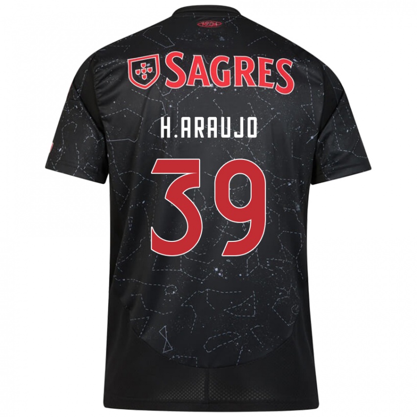 Homem Camisola Henrique Araujo #39 Vermelho Preto Alternativa 2024/25 Camisa