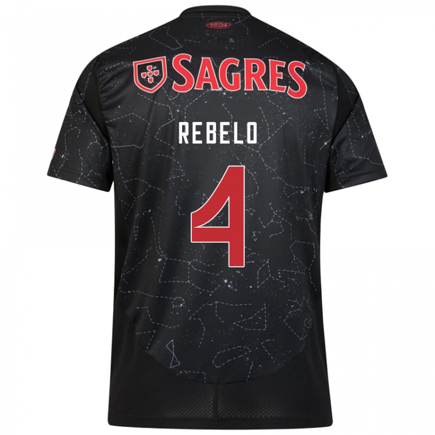 Homem Camisola Silvia Rebelo #4 Vermelho Preto Alternativa 2024/25 Camisa