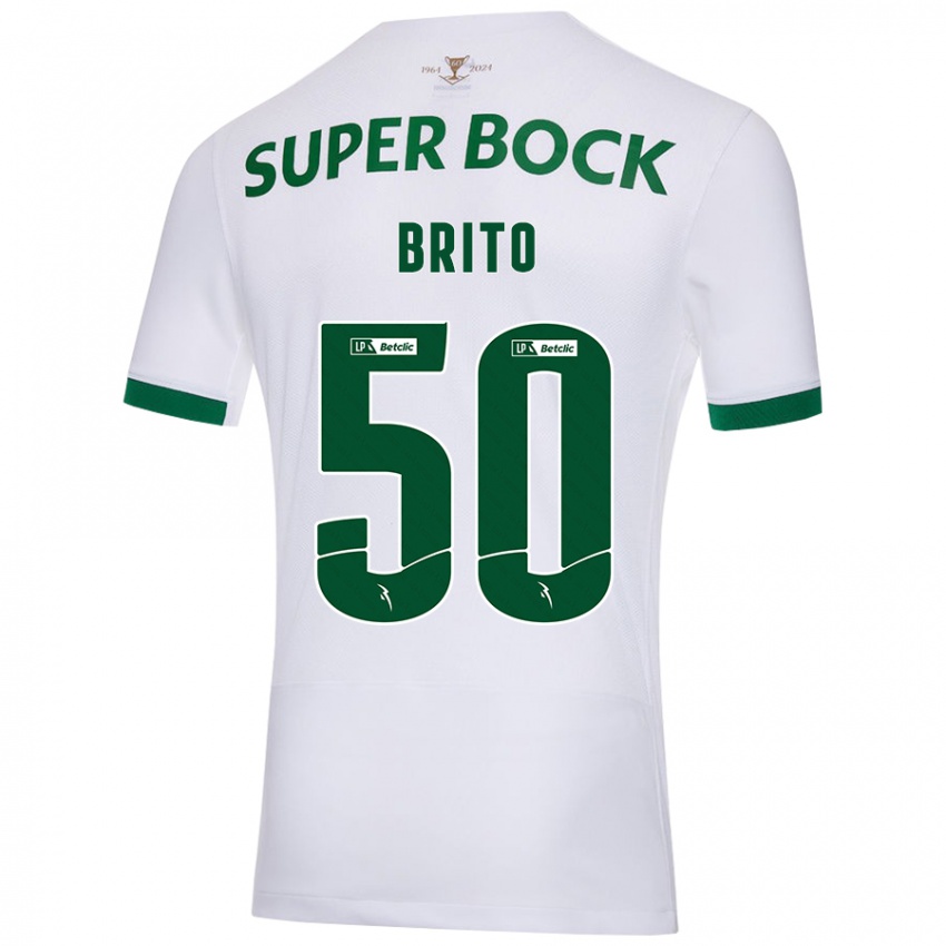 Homem Camisola Alexandre Brito #50 Verde Branco Alternativa 2024/25 Camisa