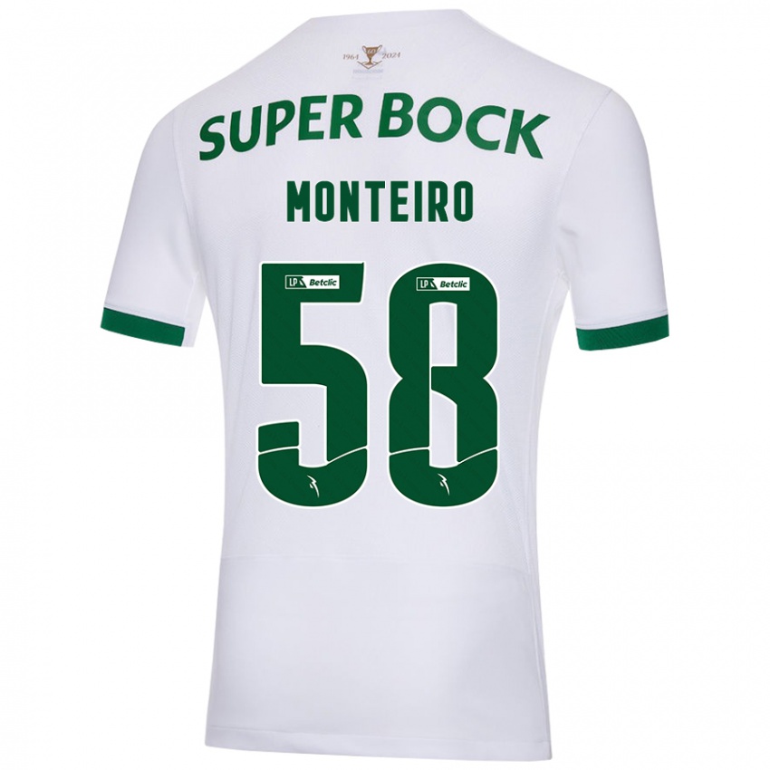 Homem Camisola David Monteiro #58 Verde Branco Alternativa 2024/25 Camisa