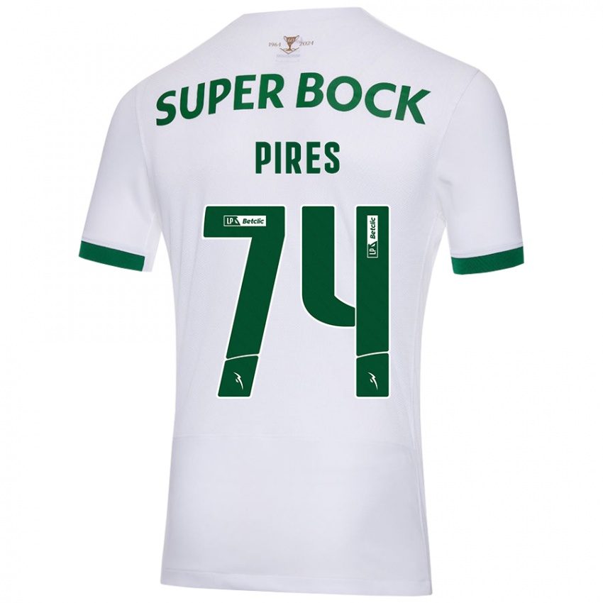 Homem Camisola Guilherme Pires #74 Verde Branco Alternativa 2024/25 Camisa