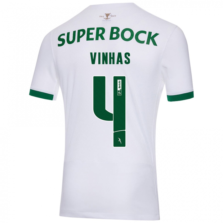 Homem Camisola Gabriela Vinhas #4 Verde Branco Alternativa 2024/25 Camisa