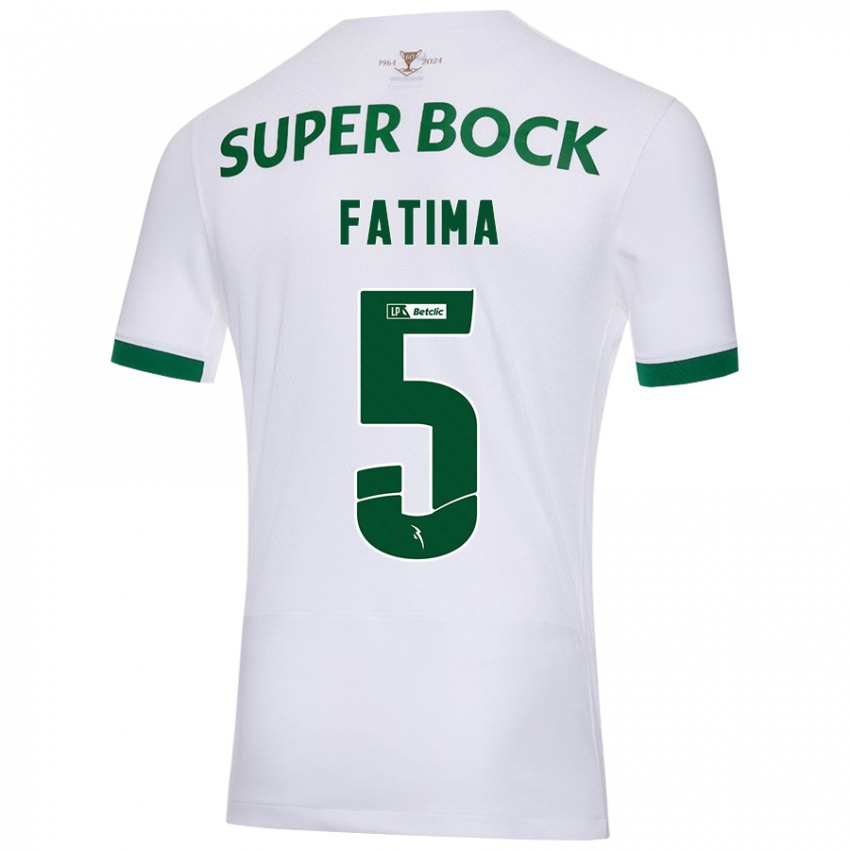 Homem Camisola Francisca Fatima Aquino Dutra #5 Verde Branco Alternativa 2024/25 Camisa