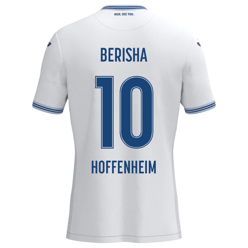 Homem Camisola Mergim Berisha #10 Azul Branco Alternativa 2024/25 Camisa