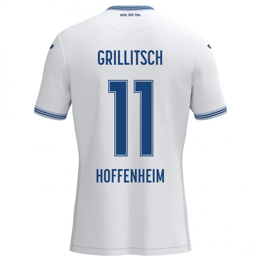 Homem Camisola Florian Grillitsch #11 Azul Branco Alternativa 2024/25 Camisa