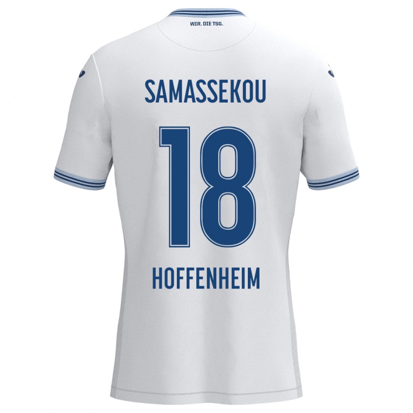 Homem Camisola Diadié Samassékou #18 Azul Branco Alternativa 2024/25 Camisa