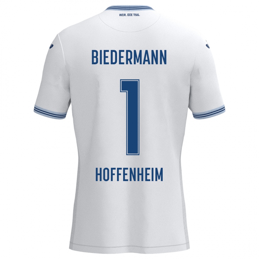 Homem Camisola Nico Biedermann #1 Azul Branco Alternativa 2024/25 Camisa