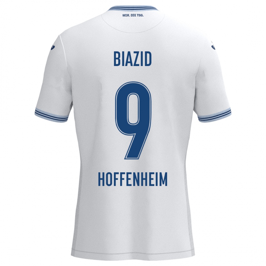 Homem Camisola Zain Biazid #9 Azul Branco Alternativa 2024/25 Camisa