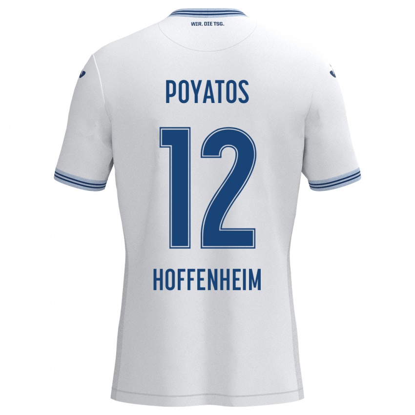 Homem Camisola Miguel Poyatos #12 Azul Branco Alternativa 2024/25 Camisa