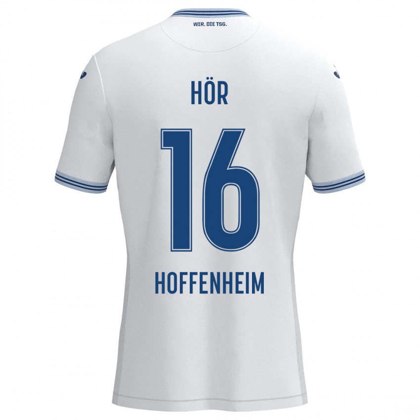 Homem Camisola Yannis Hör #16 Azul Branco Alternativa 2024/25 Camisa