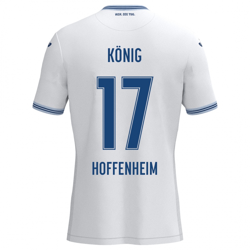 Homem Camisola Noah König #17 Azul Branco Alternativa 2024/25 Camisa