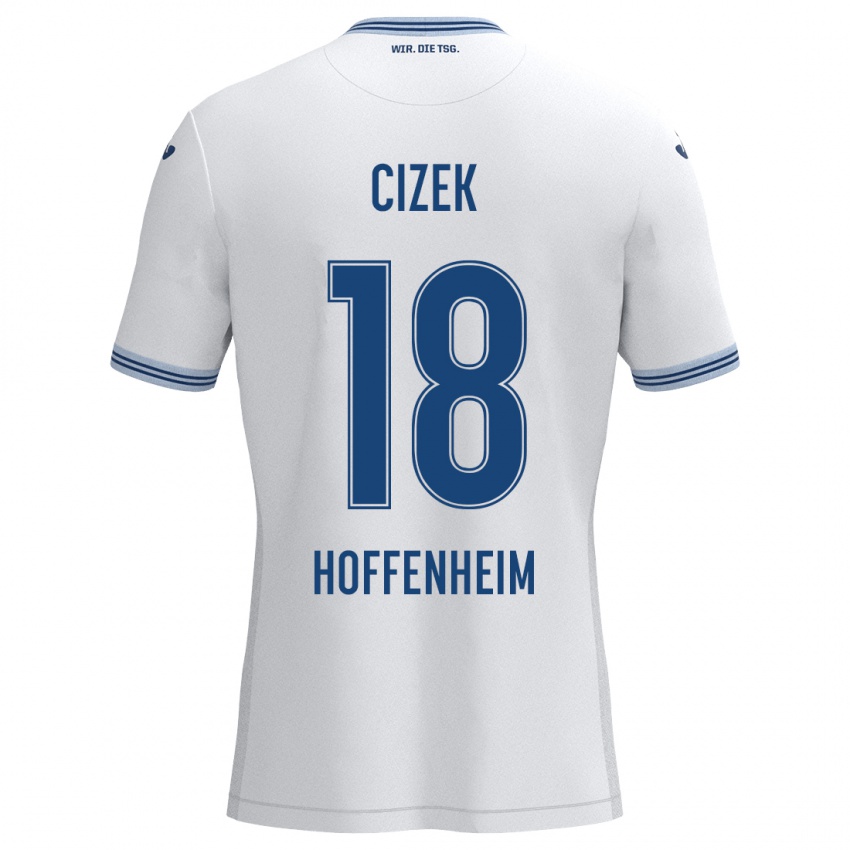 Homem Camisola Krystof Cizek #18 Azul Branco Alternativa 2024/25 Camisa