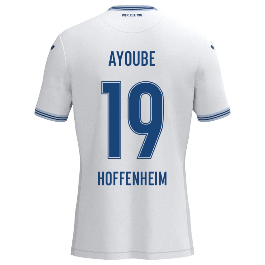 Homem Camisola Ayoube Amaimouni-Echghouyab #19 Azul Branco Alternativa 2024/25 Camisa