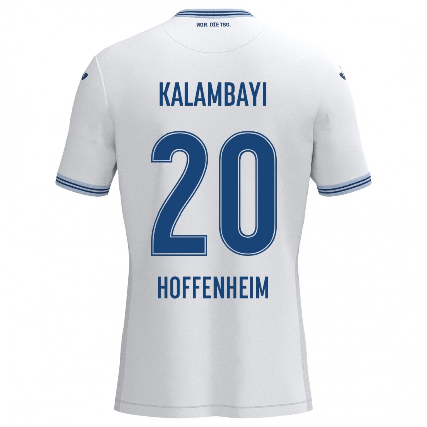 Homem Camisola Simon Kalambayi #20 Azul Branco Alternativa 2024/25 Camisa