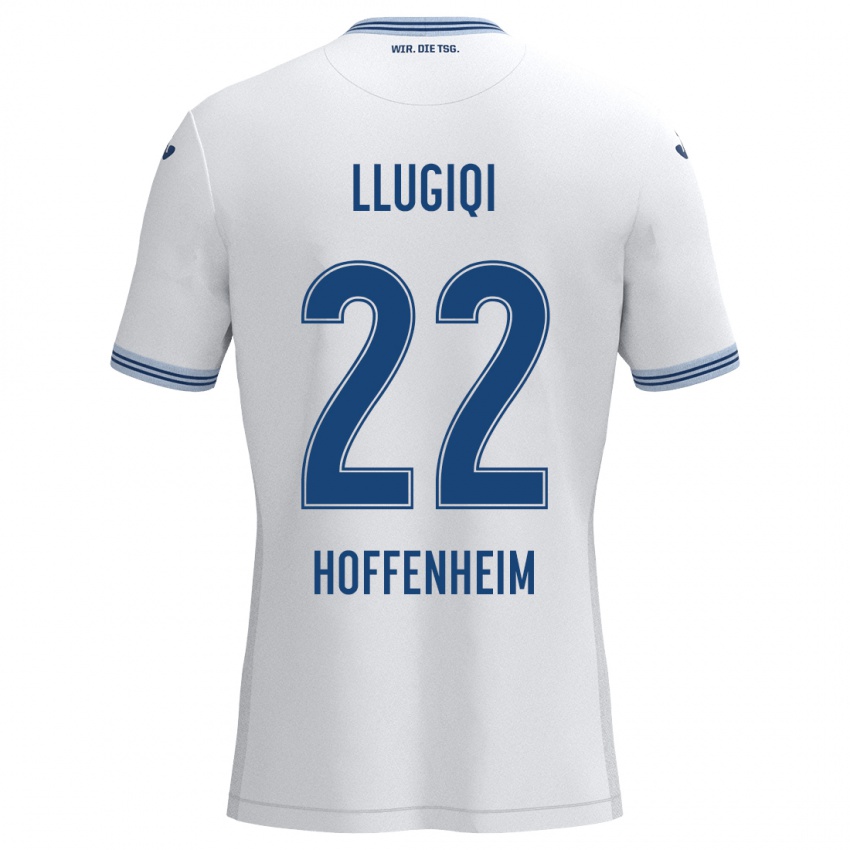 Homem Camisola Arian Llugiqi #22 Azul Branco Alternativa 2024/25 Camisa