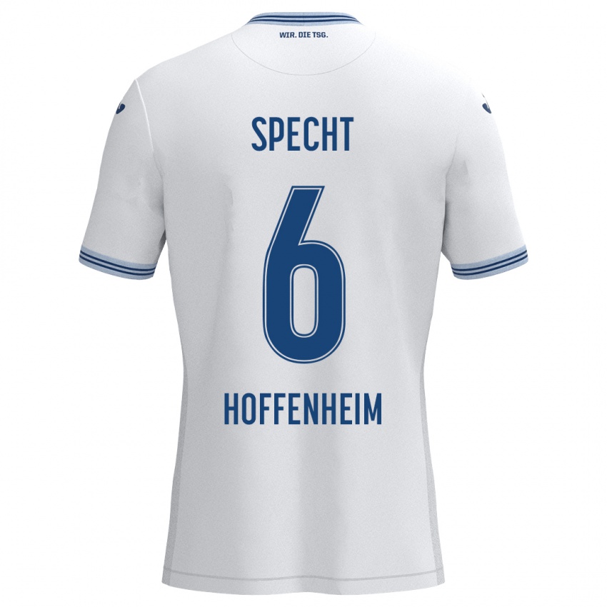 Homem Camisola Michaela Specht #6 Azul Branco Alternativa 2024/25 Camisa