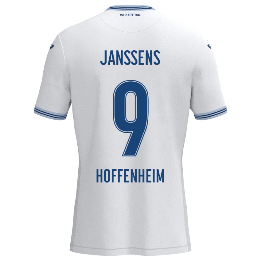 Homem Camisola Jill Janssens #9 Azul Branco Alternativa 2024/25 Camisa