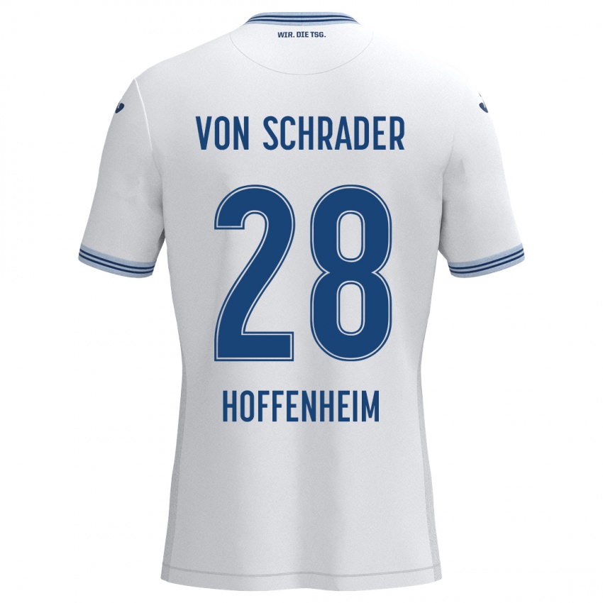 Homem Camisola Lina Von Schrader #28 Azul Branco Alternativa 2024/25 Camisa