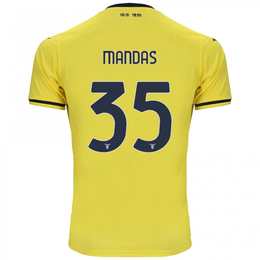 Homem Camisola Christos Mandas #35 Amarelo Alternativa 2024/25 Camisa