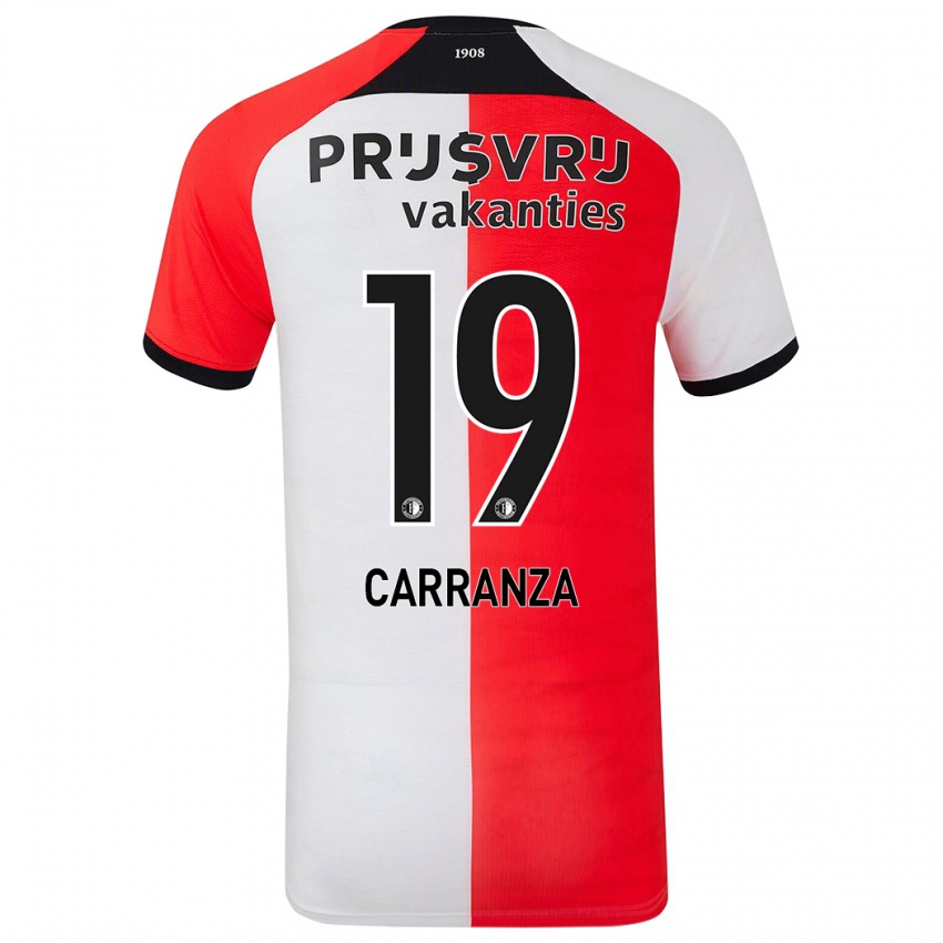 Mulher Camisola Julián Carranza #19 Branco Vermelho Principal 2024/25 Camisa