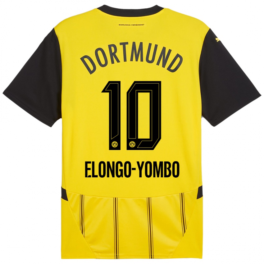 Mulher Camisola Rodney Elongo-Yombo #10 Preto Amarelo Principal 2024/25 Camisa