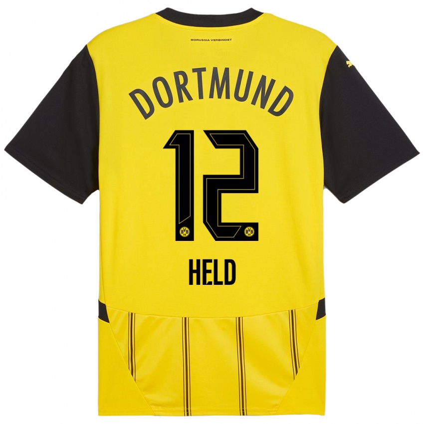 Mulher Camisola Aaron Held #12 Preto Amarelo Principal 2024/25 Camisa