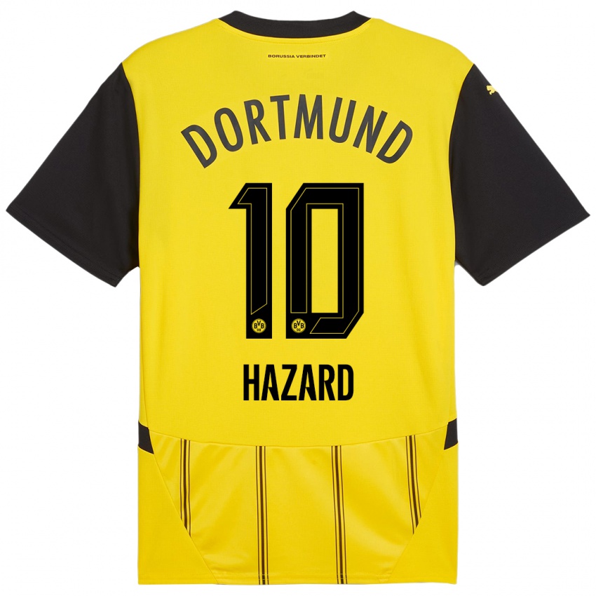 Mulher Camisola Thorgan Hazard #10 Preto Amarelo Principal 2024/25 Camisa