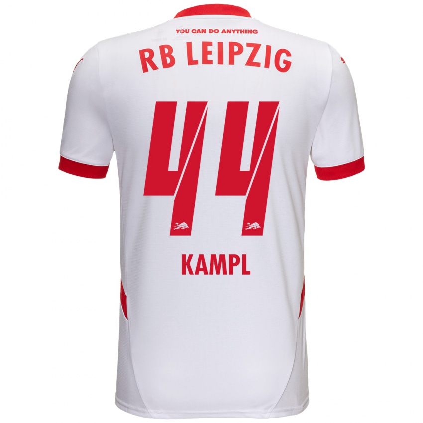 Mulher Camisola Kevin Kampl #44 Vermelho Branco Principal 2024/25 Camisa