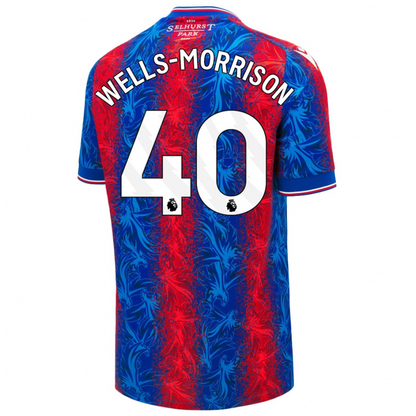 Mulher Camisola Jack Wells-Morrison #40 Listras Azul Vermelha Principal 2024/25 Camisa