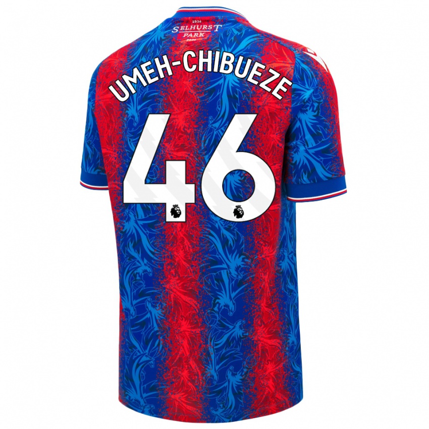 Mulher Camisola Franco Umeh-Chibueze #46 Listras Azul Vermelha Principal 2024/25 Camisa