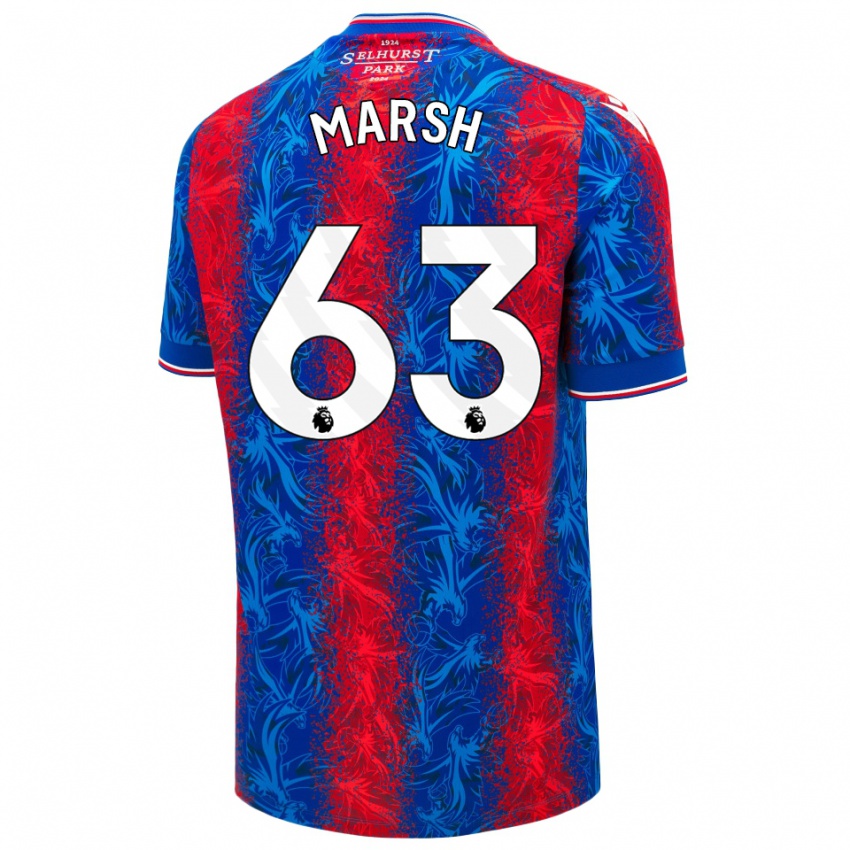 Mulher Camisola Zach Marsh #63 Listras Azul Vermelha Principal 2024/25 Camisa