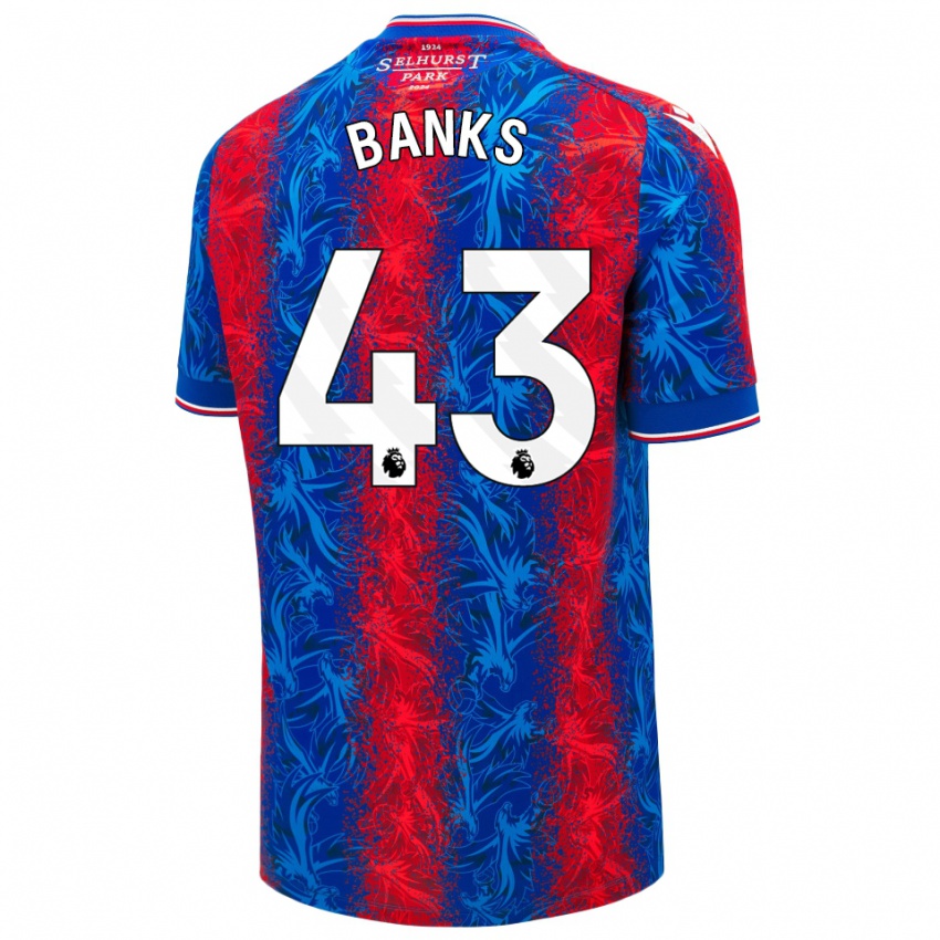 Mulher Camisola Scott Banks #43 Listras Azul Vermelha Principal 2024/25 Camisa