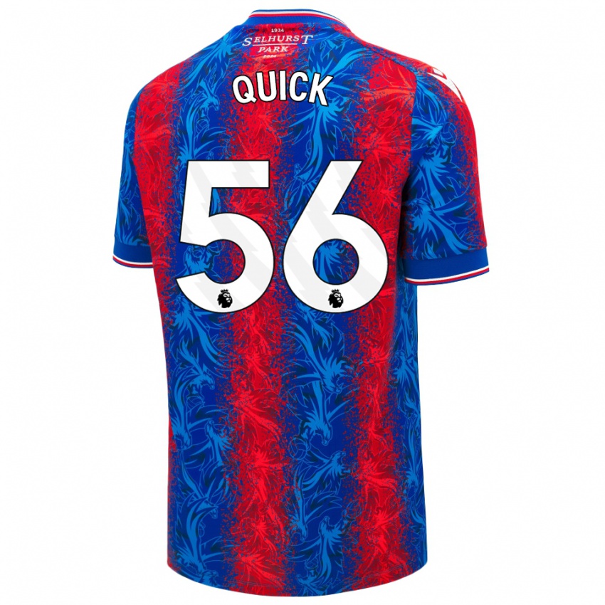 Mulher Camisola Daniel Quick #56 Listras Azul Vermelha Principal 2024/25 Camisa