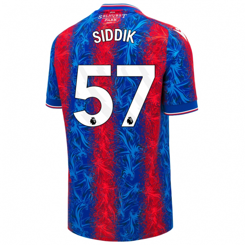 Mulher Camisola Cardo Siddik #57 Listras Azul Vermelha Principal 2024/25 Camisa