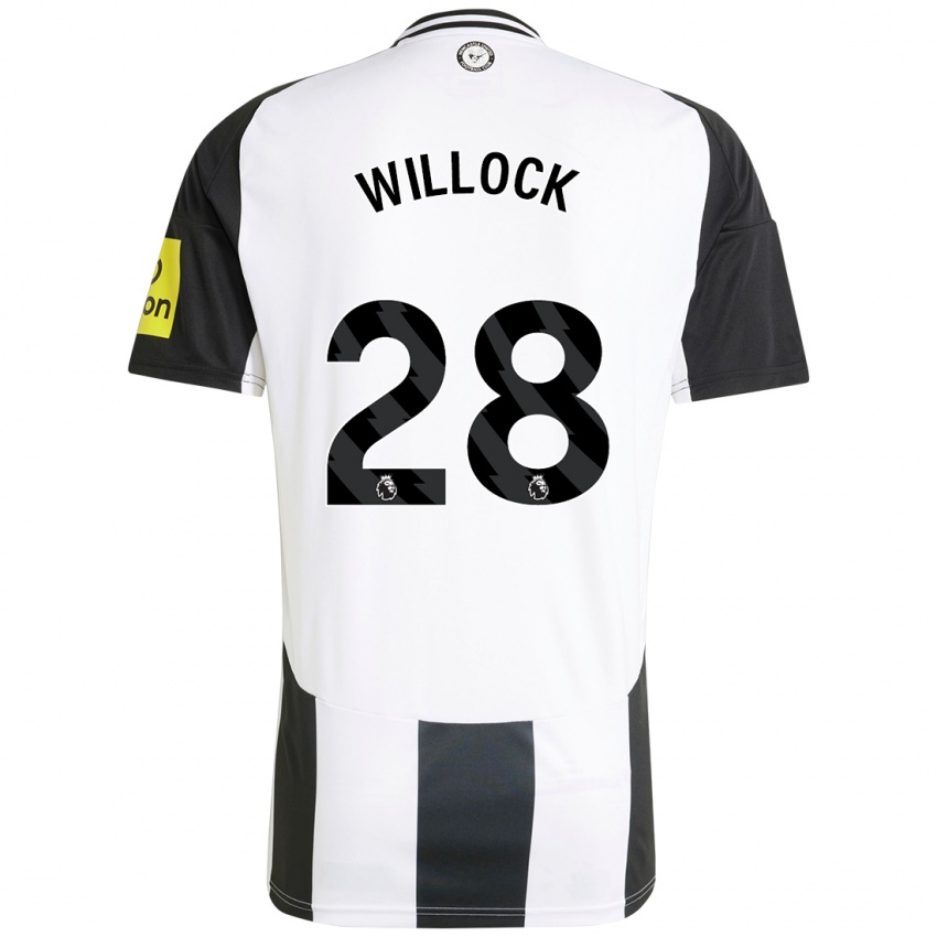 Mulher Camisola Joe Willock #28 Preto Branco Principal 2024/25 Camisa