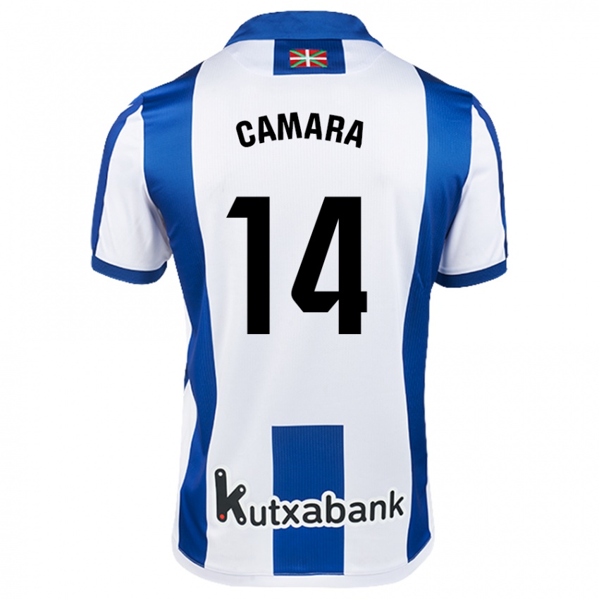 Mulher Camisola Ibra Cámara #14 Azul Branco Principal 2024/25 Camisa