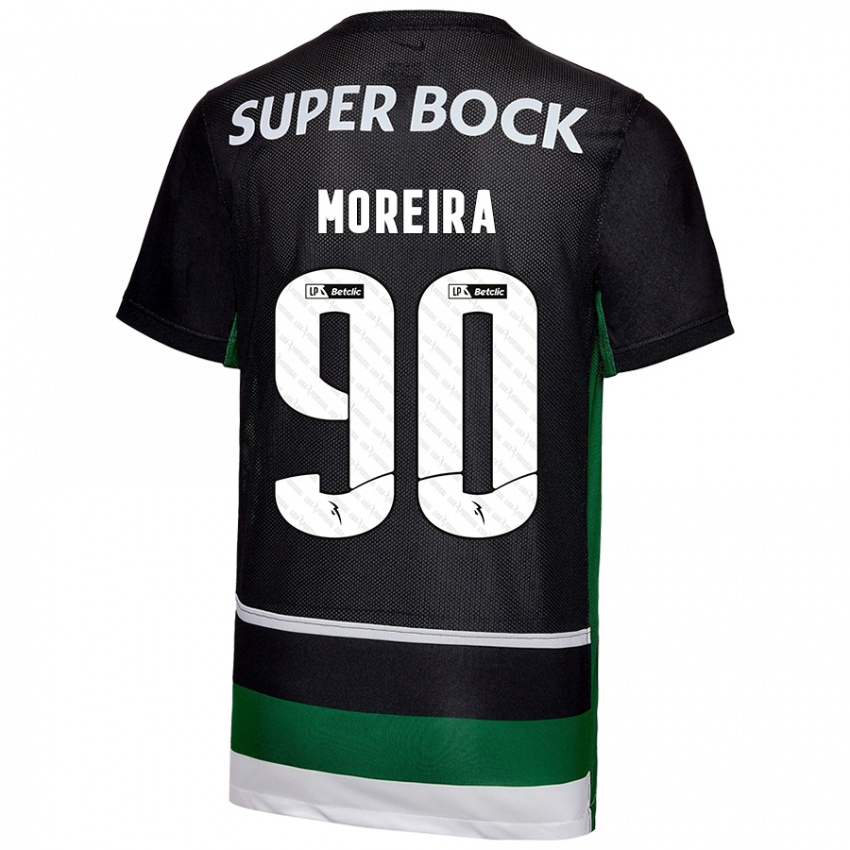 Mulher Camisola Afonso Moreira #90 Preto Branco Verde Principal 2024/25 Camisa