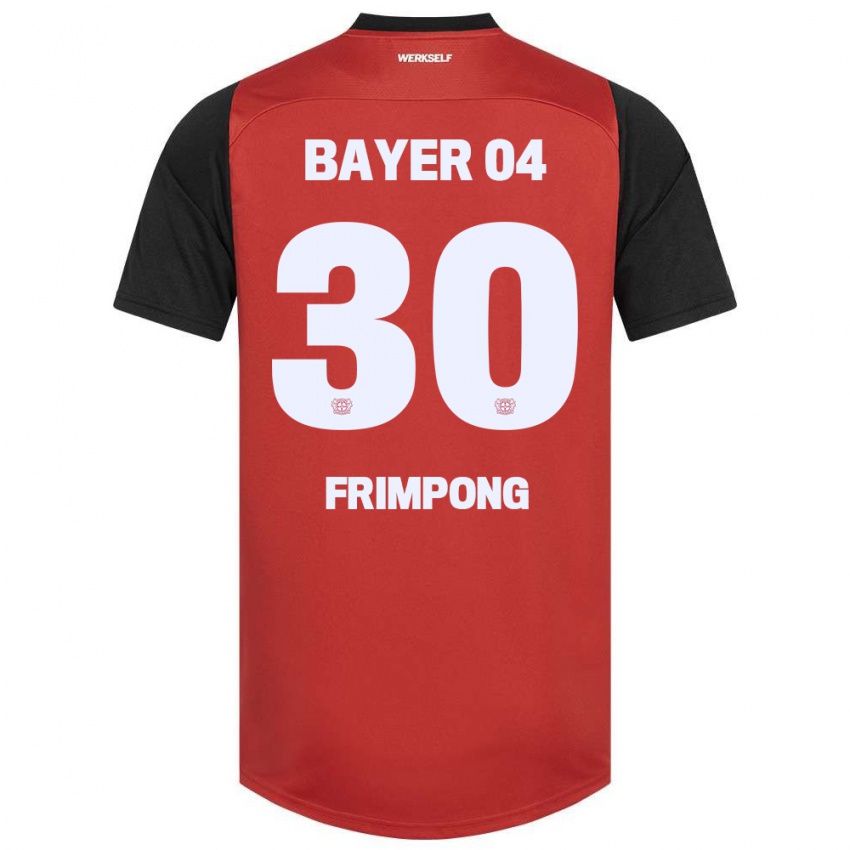 Mulher Camisola Jeremie Frimpong #30 Vermelho Preto Principal 2024/25 Camisa