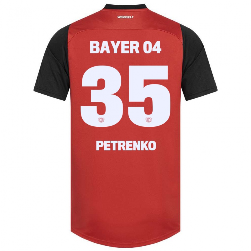 Mulher Camisola Oleksandr Petrenko #35 Vermelho Preto Principal 2024/25 Camisa