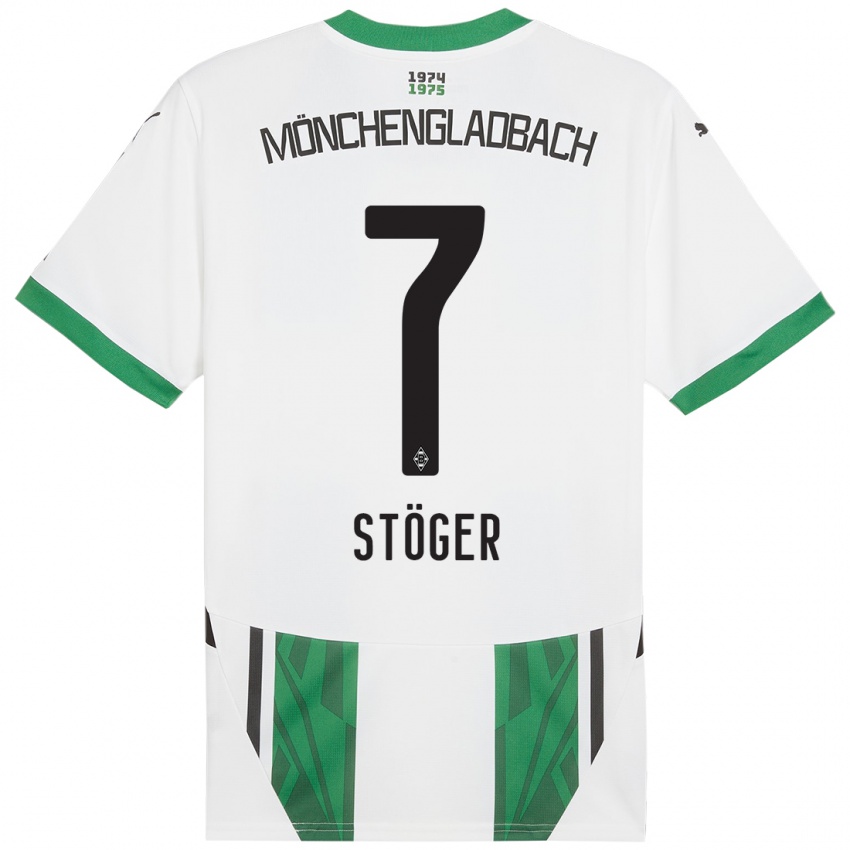 Mulher Camisola Kevin Stöger #7 Verde Branco Principal 2024/25 Camisa