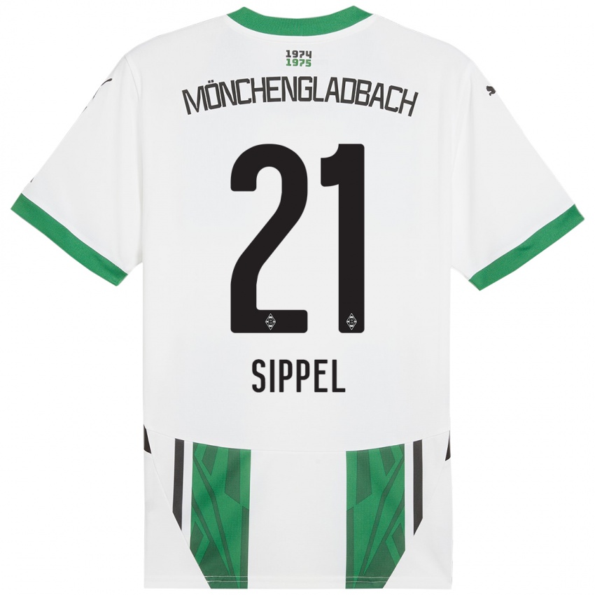 Mulher Camisola Tobias Sippel #21 Verde Branco Principal 2024/25 Camisa