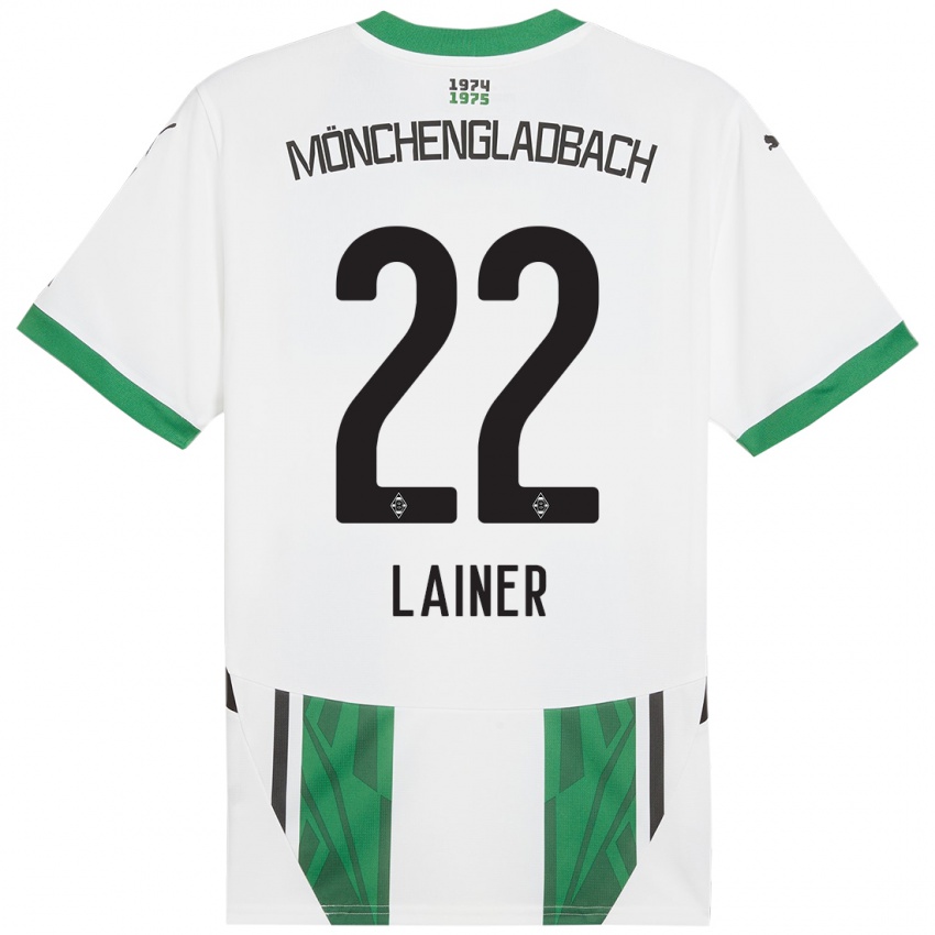 Mulher Camisola Stefan Lainer #22 Verde Branco Principal 2024/25 Camisa